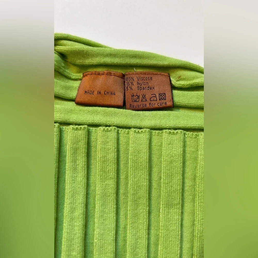 Y2K Belldini Green Bead-Detail Neckline Top Size XL